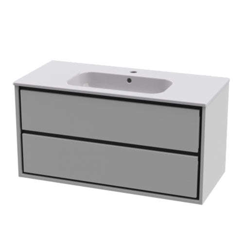 Vogue 1000mm Wall Hung Unit with Victorian Basin - White