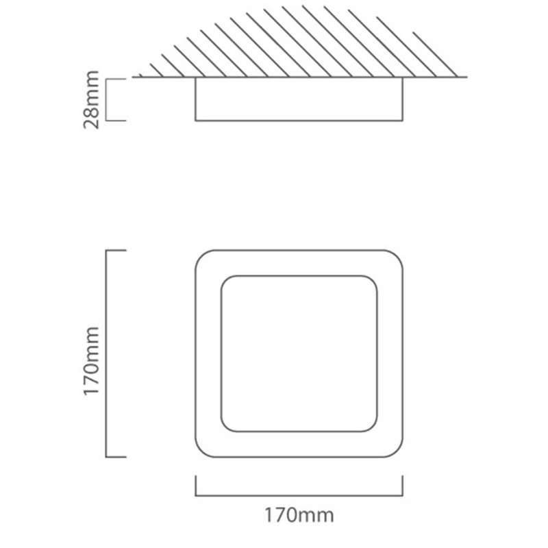 EGLO Square LED Ceiling Fitting 12W 960lm 3000K - White