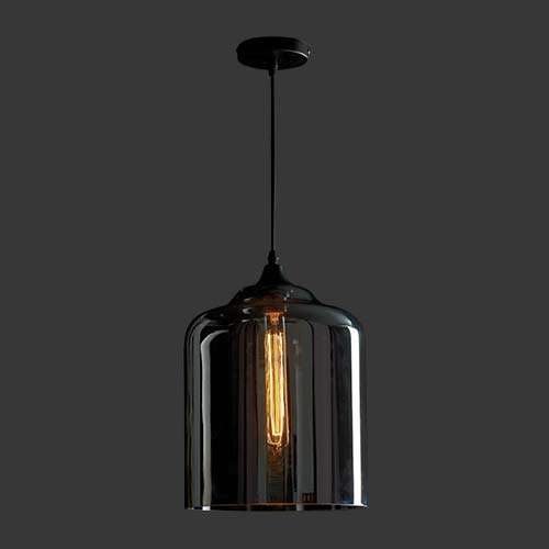 K. Light Bell Jar Glass Pendant - Smoke
