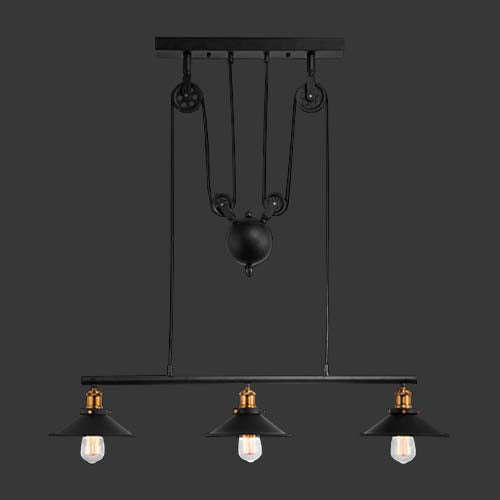 K. Light Rustic Adjustable Trio Pendant