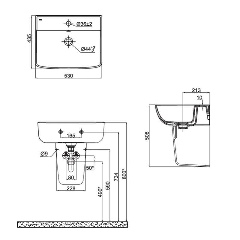 Cobra Arrive Square Wall-Hung Basin