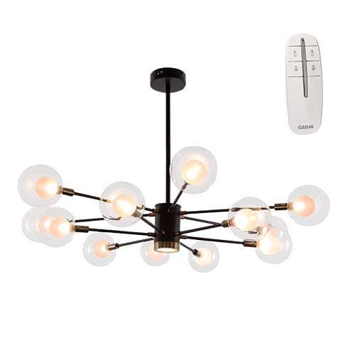 Bright Star Swirl Black and Brass Chandelier