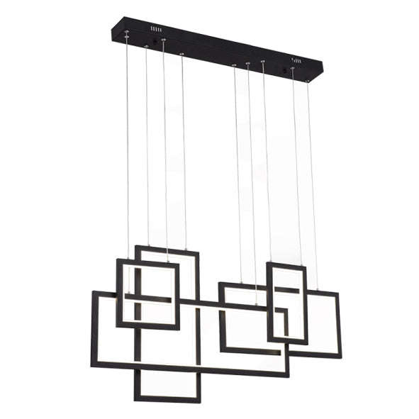 Bright Star Geometric Aluminium 95W 6420lm Daylight Chandelier - Sand Black