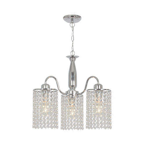 Bright Star Polished Chrome Chandelier with Clear Acrylic Crystals
