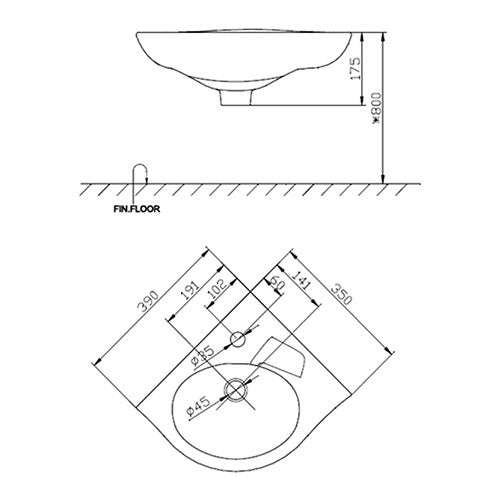Cobra Shelter Wall-Hung Corner Basin