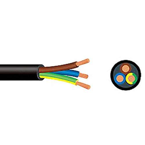 Cabtyre Cable 1.5mm x 3 Core Black - 5 to 100m
