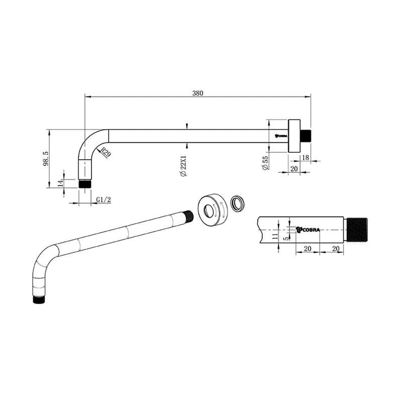 Cobra Seine Shower Arm