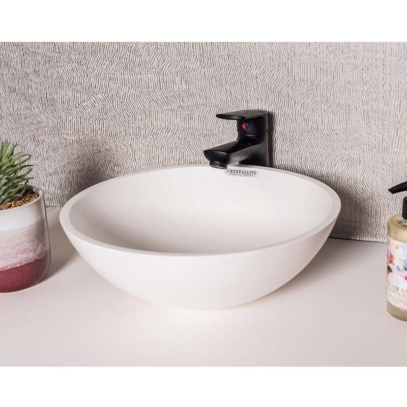 Crystallite Stone Round Basin Medium