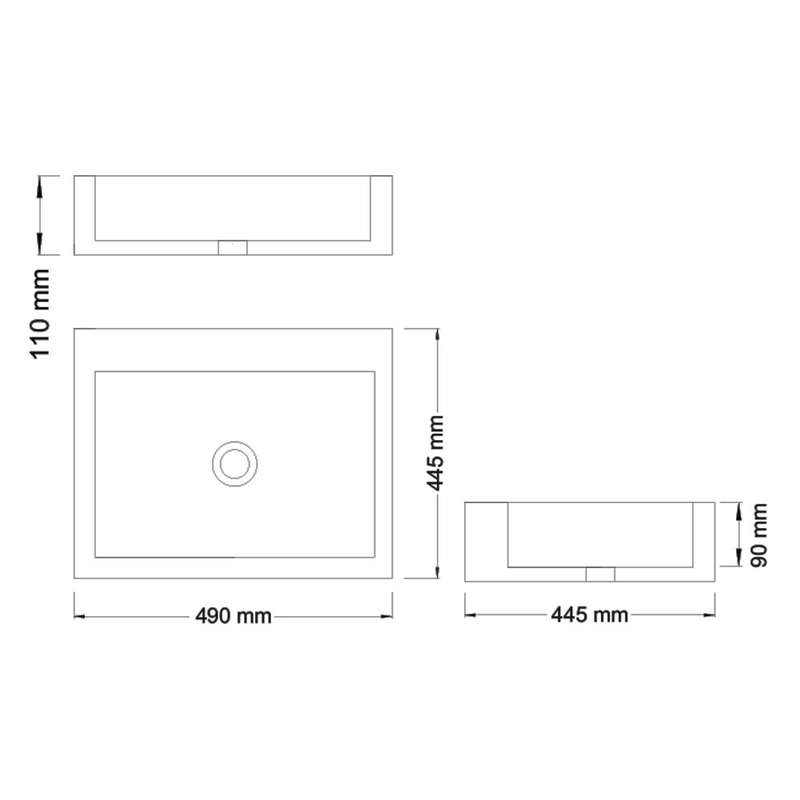 Crystallite Stone D-Cube Basin Small