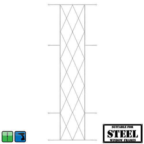 Xpanda Diamond Burglar Bars - 460mm x 1270mm White