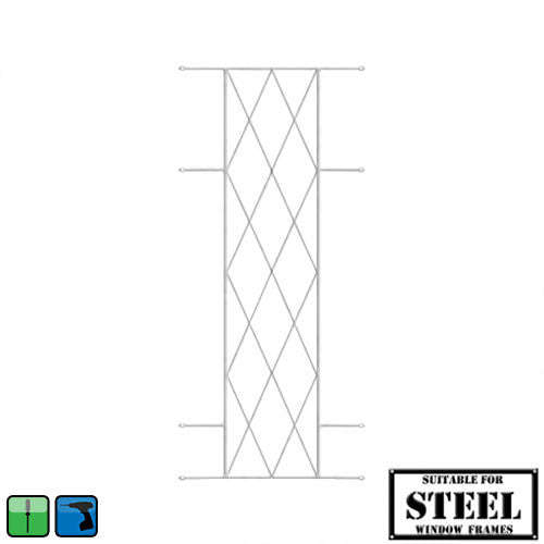 Xpanda Diamond Burglar Bars - 460mm x 1000mm White