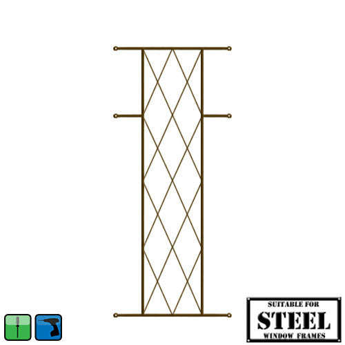 Xpanda Diamond Burglar Bars - 460mm x 700mm Bronze