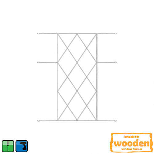 Xpanda Diamond Burglar Bars - 530mm x 700mm White
