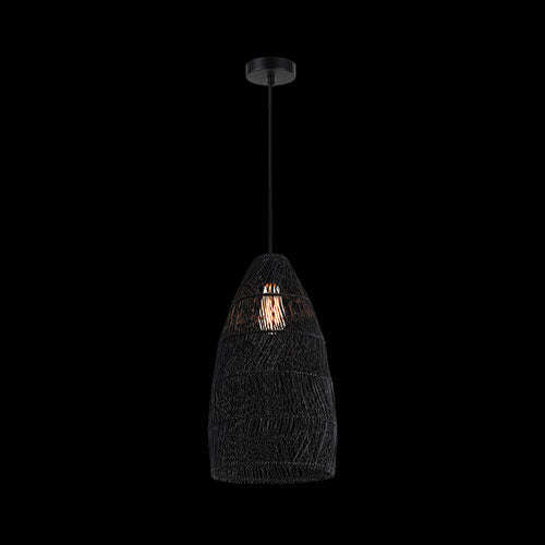 K. Light Elongated Rattan Cone Pendant