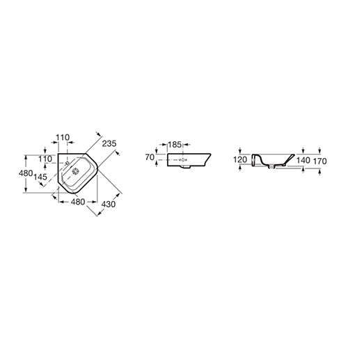 Roca Gap Wall-Hung Corner Basin