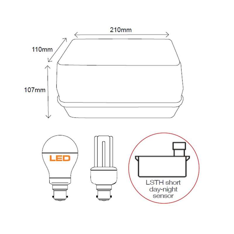 Rectangular Bulkhead with Day/Night Sunset Switch