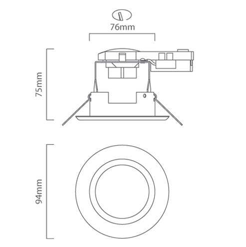 Eurolux Tiltable Pressed Steel Downlight 50W