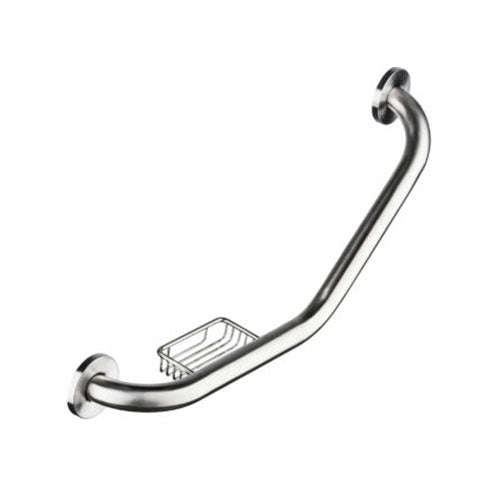 Stunning Bathrooms Stunnning Cranked Rail with Saop Basket - Silver