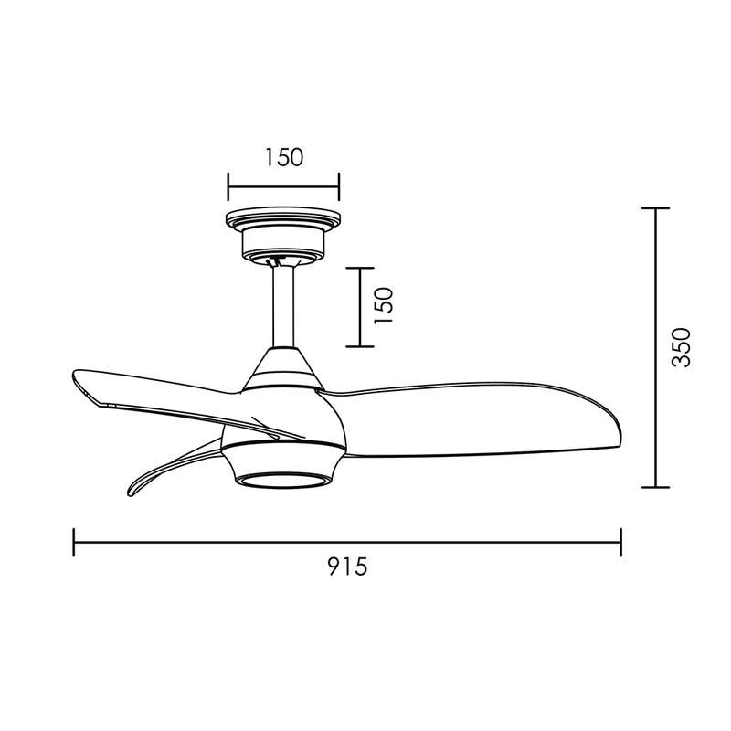 Spazio Fan-tastic 3 Blade Ceiling Fan 915mm