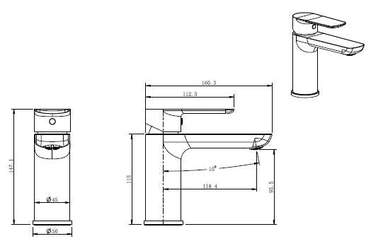 Cobra Seine Standard Basin Mixer - Chrome