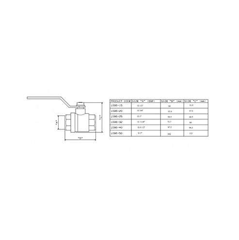 Cobra Isolating Ball Valve FxF 20mm