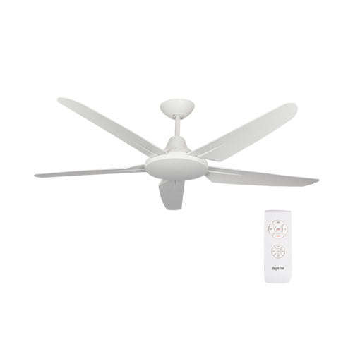 Bright Star 5 Blade Ceiling Fan with Remote 1320mm - White
