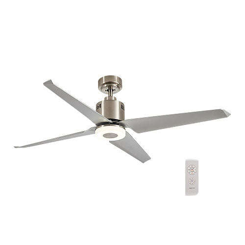 Bright Star 4 Blade Ceiling Fan with LED Light 1370mm - Satin Nickel