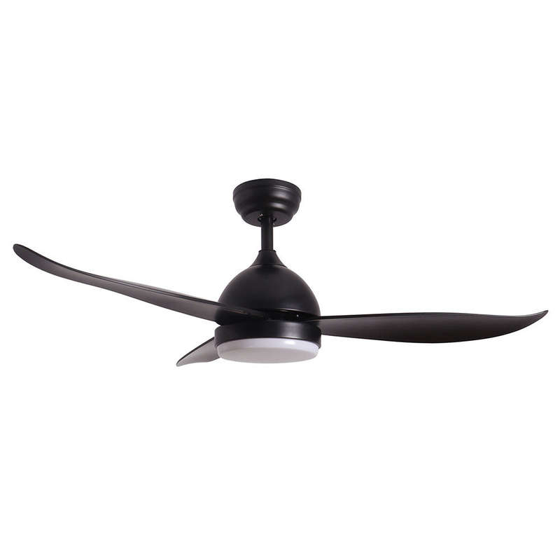 Bright Star 3 Blade Ceiling Fan with Light 1120mm - Matt Black