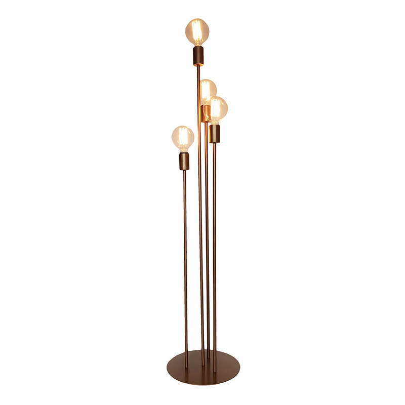 Atom 4 Light exposed Globe Floor Lamp
