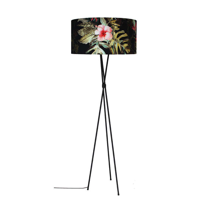 Steel Tripod Floor Lamp - Black
