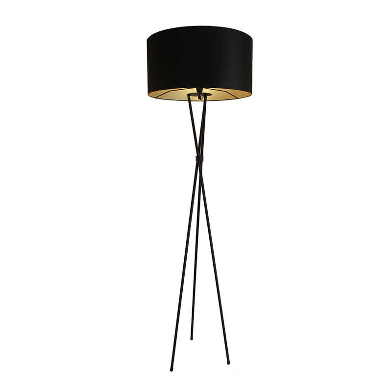 Steel Tripod Floor Lamp - Black