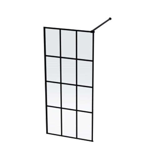 Finestra Lumin Dcor Shower Screen with Black Frame - 1200mm