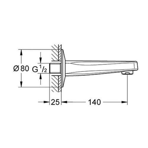 GROHE Baulines Contemporary Bath Spout