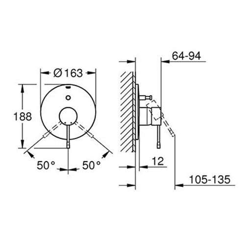 GROHE Essence Concealed Diverter Mixer Trim Set