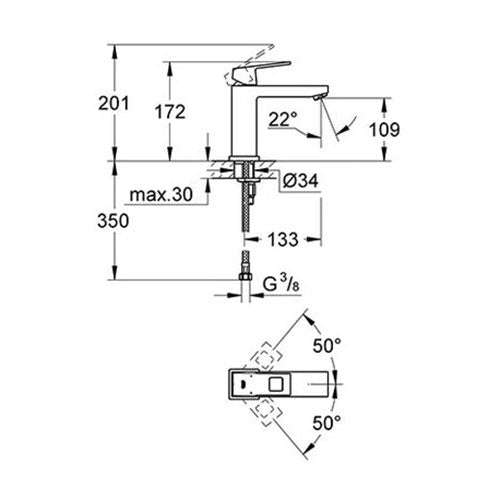 GROHE Eurocube Medium Basin Mixer