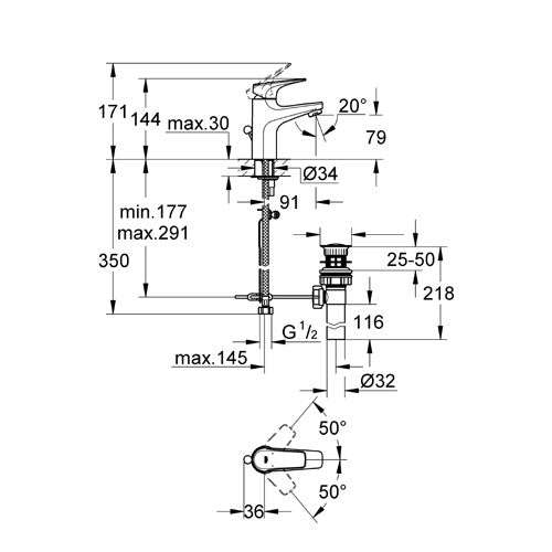 GROHE BauFlow Basin Mixer
