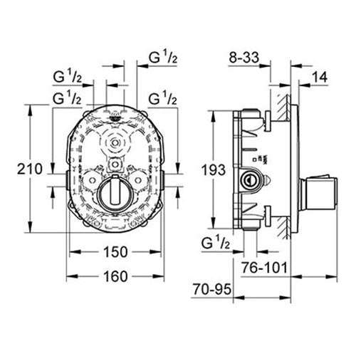 GROHE Rapido T Universal Thermostatic Concealed Body