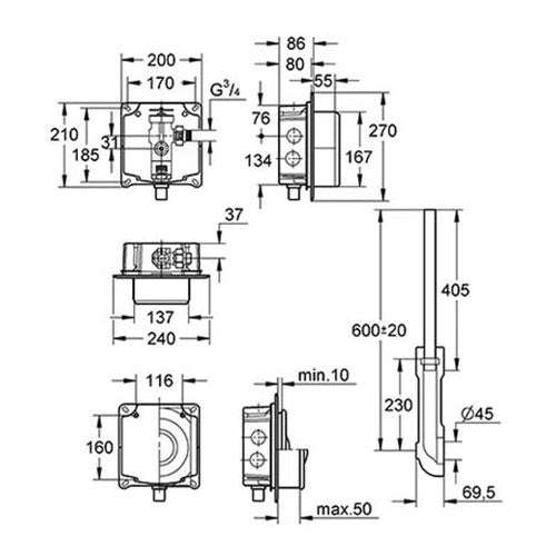 GROHE Rondo Flush Valve For Wc