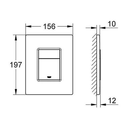 GROHE Skate Cosmopolitan Wc Wall Plate Stainless Steel