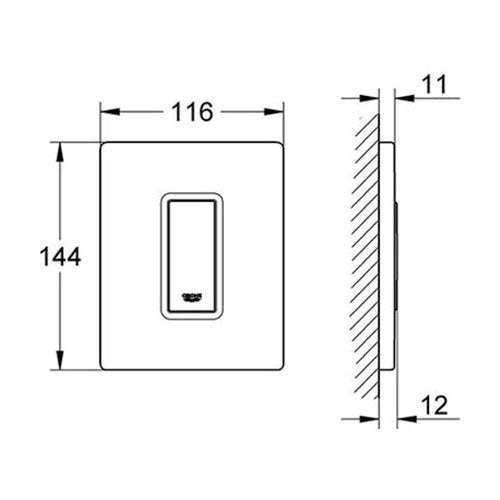 GROHE Skate Cosmopolitan Actuation Plate Chrome