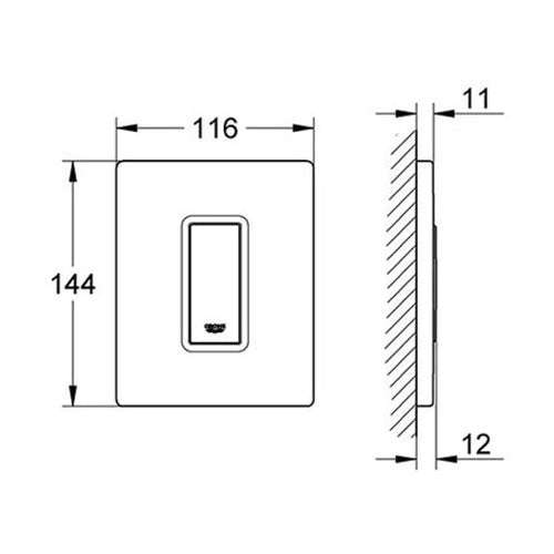 GROHE Skate Cosmopolitan Wc Wall Plate Stainless Steel