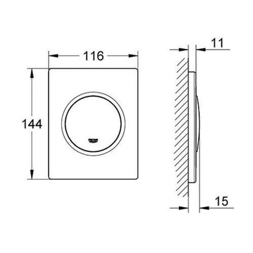 GROHE Nova Cosmopolitan Actuation Plate Chrome
