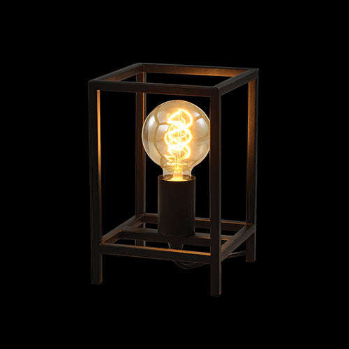 K. Light Elegant Caged Cube Table Lamp - Black