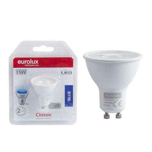 Eurolux LED Coloured Lamp GU10 1.5W 8lm Blue