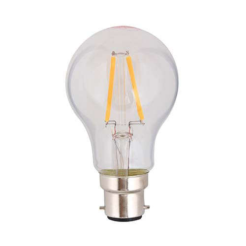 Eurolux LED Clear Filament GlobeA60 B22 4W 360lm Warm White