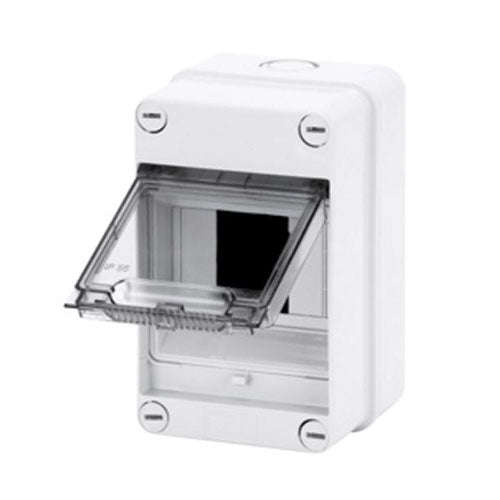 Gewiss Grey Surface Distribution Board Clear Door 1x4m