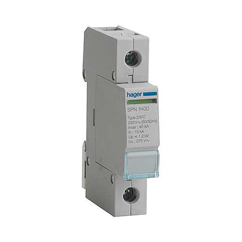 Hager 40kA 1 Pole Class 2 Surge Protector