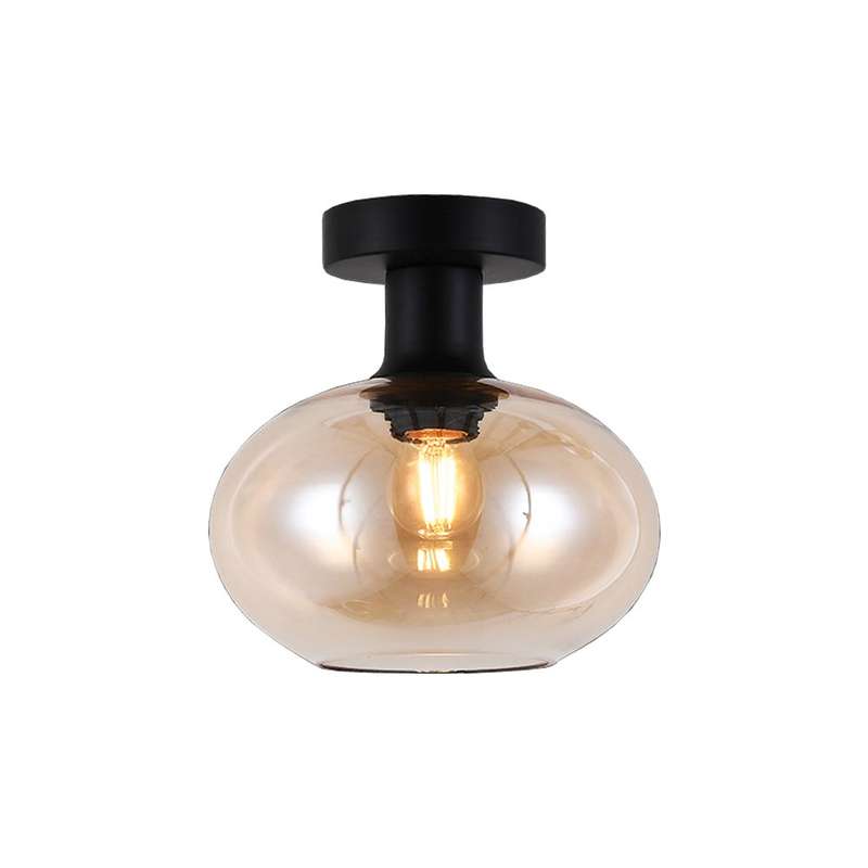 K. Light Orb Small Glass Ceiling Light - Amber