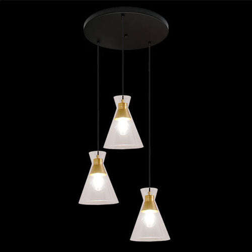 K. Light Cleopatra 3 Light Pendant - Black