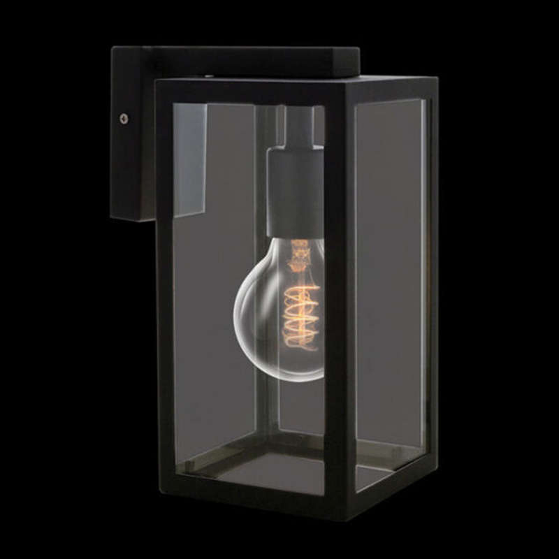 K. Light Chic Bracket Square Lantern Wall Light - Black